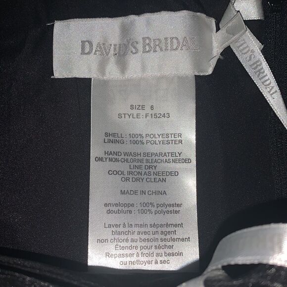 NWT DAVID’S BRIDAL BEAUTIFUL STRAPLESS FORMAL LITTLE BLACK DRESS SIZE 6 - Picture 5 of 5